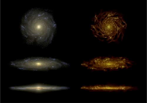 Simulated images of a galaxy by SKIRT