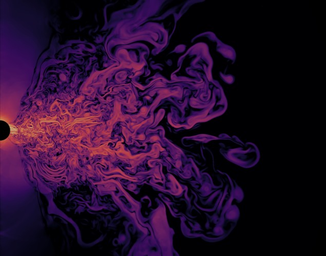 The simulated spatial distribution of plasma density around a black hole 