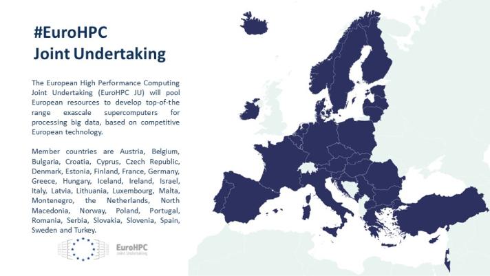 European map with participating countries highlighted