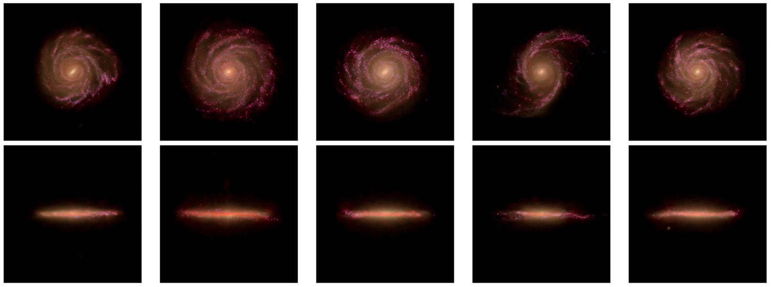 Simulated images of several galaxies by SKIRT