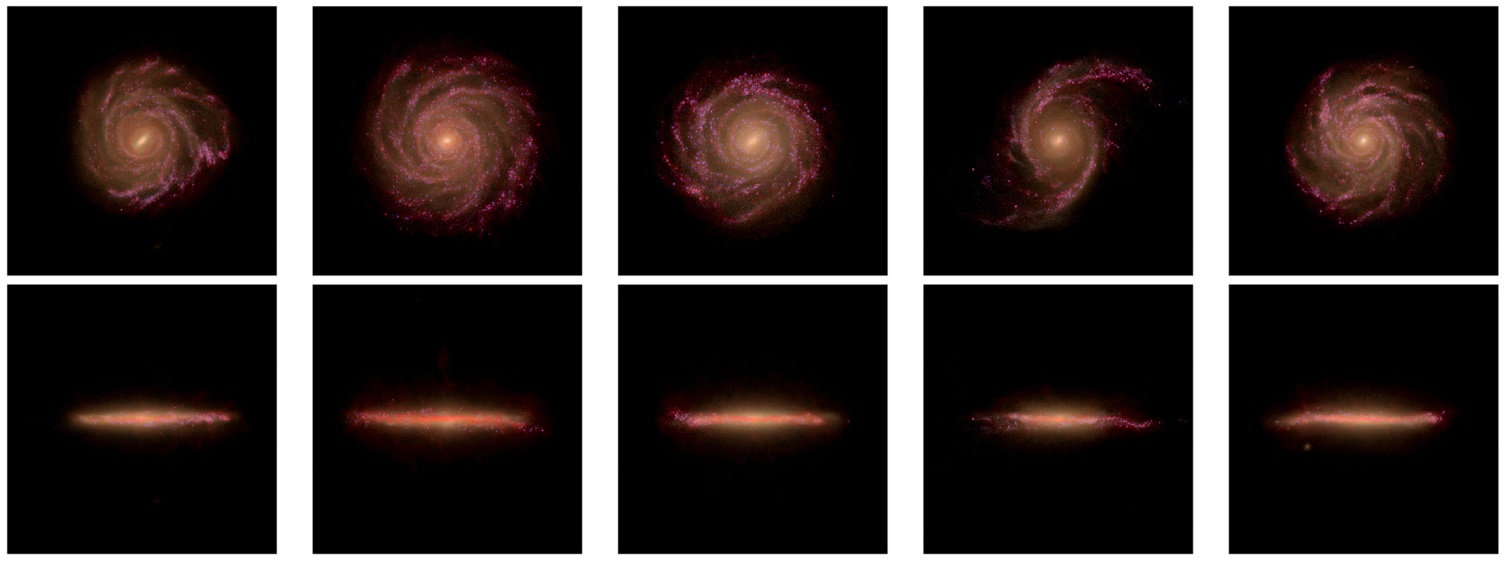 Simulated images of several galaxies by SKIRT