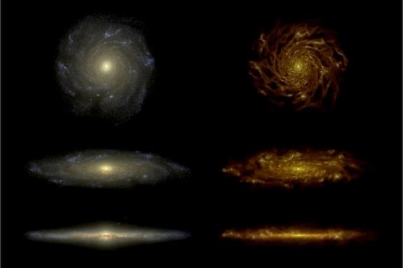 Simulated images of a galaxy by SKIRT