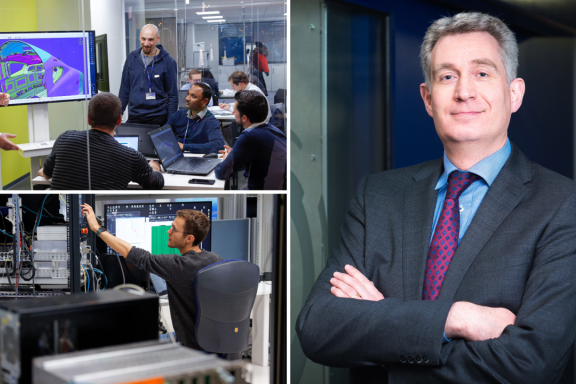 Picture collage for interview Cenaero - incl picture of Pierre Meunier