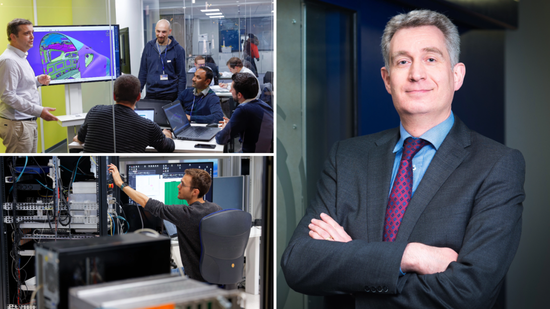 Picture collage for interview Cenaero - incl picture of Pierre Meunier